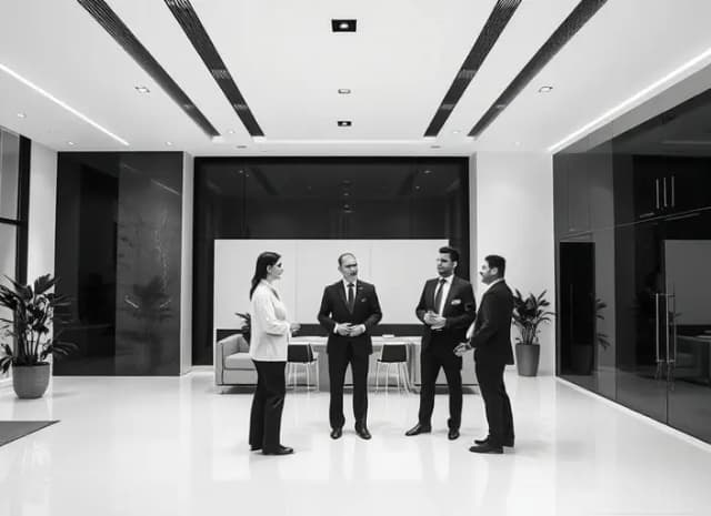 Business meeting at Aman Enterprises